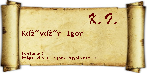 Kövér Igor névjegykártya